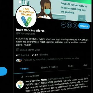 Iowa City web developer says he considered shutting down Twitter account helping Iowans find vaccine appointments