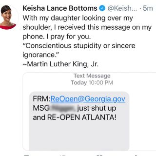 Atlanta mayor tweets photo of message where someone called her a racial slur