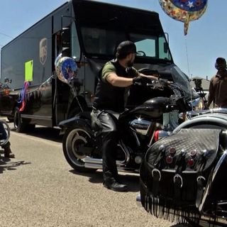 UPS drivers threw a birthday parade for their co-worker recovering from Covid-19