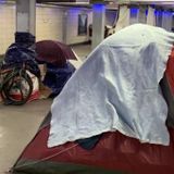 Homeless defend their right to camp at Center City PATCO station, as city cleans the area