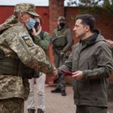 Ukrainian President Visits Eastern Front As Tensions With Russia Rise