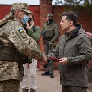 Ukrainian President Visits Eastern Front As Tensions With Russia Rise