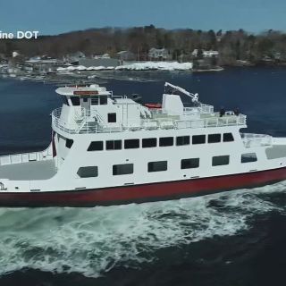 Spectacular launch starts career of new, Maine-built state ferry