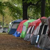 Two blocks from the Federal Reserve, a growing encampment of the homeless grips the economy’s most powerful person