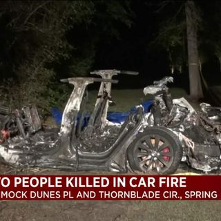 ‘No one was driving the car’: 2 men dead after fiery Tesla crash near The Woodlands, officials say