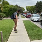 Youngest councilmember in LA uses skateboard to check in with residents