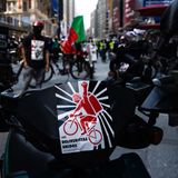 Backed By One of NYC’s Largest Unions, Food Delivery Workers Protest for Better Work Conditions