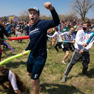 Photos: Hundreds battle with pool noodles for the name Josh