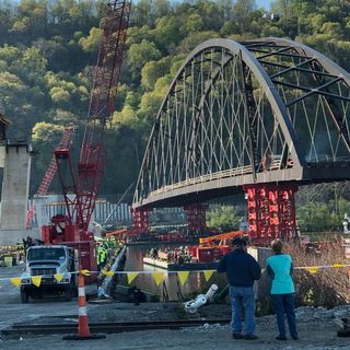 History made on the Ohio River as Wellsburg Bridge is moved into place