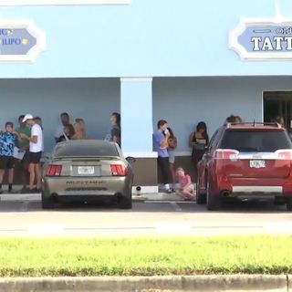 Families line up outside Venice chiropractor’s office to get medical exemption forms for school mask mandate