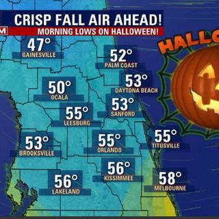 Halloween cooldown: Temperatures in the 40s and 50s to follow incoming front