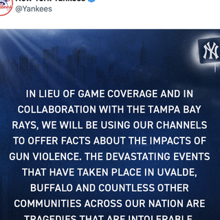 Yankees and Rays educate Twitter followers on gun violence