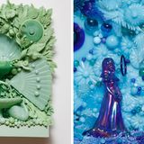 Vintage Baubles and Foliage Encircle the Enchanting Glass Dioramas of Artist Amber Cowan
