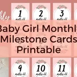 Baby Girl Monthly Milestone Cards | Adaptable Mama