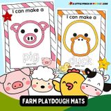 Farm Animal Playdough Mat Set Kids Activity - A Little Pinch of Perfect