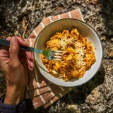 One Pot Sausage Tortellini with Pumpkin Cream Sauce