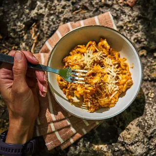 One Pot Sausage Tortellini with Pumpkin Cream Sauce