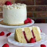 Soft and Moist Vanilla Bean Cake with Raspberry Filling