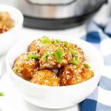 Instant Pot Asian Meatballs with Pot-in-Pot White Rice Pressure Cooked