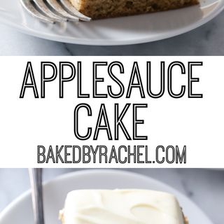 Applesauce Cake with Caramel Cream Cheese Frosting | Baked by Rachel