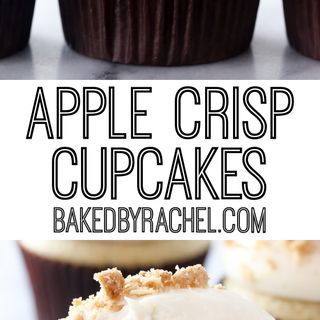 Apple Crisp Cupcakes with Caramel Cream Cheese Frosting | Baked by Rachel