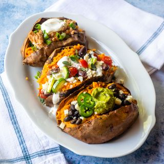 Air Fryer Stuffed Sweet Potatoes | Blue Jean Chef - Meredith Laurence