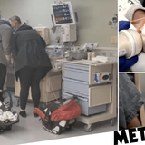 Moment parents meet newborn twins for first time 2 weeks after getting Covid-19