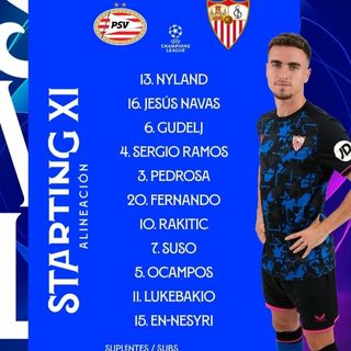 Once confirmado del Sevilla para enfrentarse al PSV