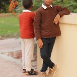 Alpine Stitch Crochet Sweater for Boys- Free Pattern