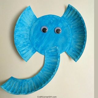 Paper Plate Elephant Craft For Kids | Craft Corner DIY