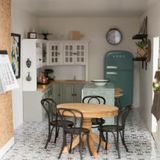 modern dollhouse makeover: kitchen and living room