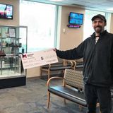 Pulling an all-nighter to help wife leads man to $100,000 lottery jackpot