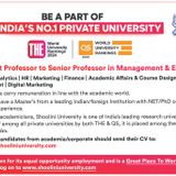 Faculty Recruitment 2023 at Shoolini University, Himachal Pradesh | FacultyPlus