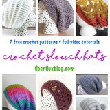 Crochet Slouch Hat, 7 Free Crochet Patterns + Full Video Tutorials - fiberfluxblog.com