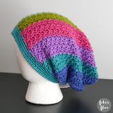 Monet's Garden Slouch Hat, Free Crochet Pattern + Video - fiberfluxblog.com