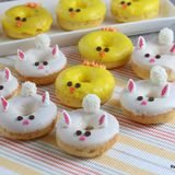 Easy Baked Donuts Recipe with Easter Bunny and Chick Frosting