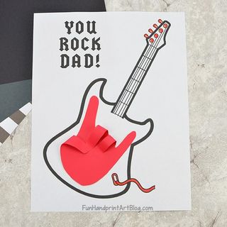 'Dad You Rock Card' for Father’s Day - Printable Guitar Template