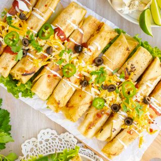 Green Chile Chicken Flautas with melty cheese