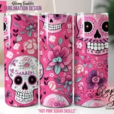 Pink Sugar Skull Tumbler Wrap: Day Of The Dead » Graphics Gurl Design Studio
