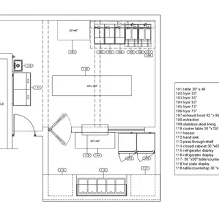 Small Fried Chicken Kitchen Equipment With Layout Example - INOX KITCHEN DESIGN