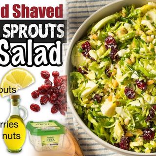 Shaved Brussels Sprouts Salad with Feta & Dried Cranberries