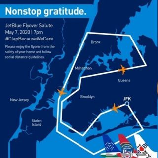 Coronavirus News: JetBlue salutes health care workers with NYC flyover