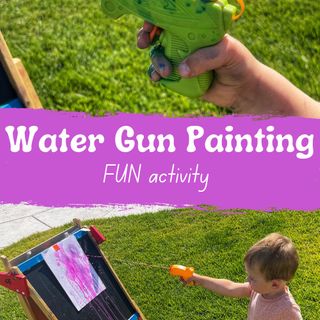 Water Gun Painting (Fun Creative Art For Kids)