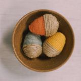 DIY Fall Acorns using Yarn-Wrapped Plastic Easter Eggs