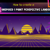 How to create a 1 point perspective 1980’s inspired landscape » Make a Mark Studios