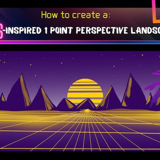 How to create a 1 point perspective 1980’s inspired landscape » Make a Mark Studios