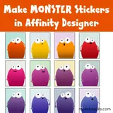 Beginner Affinity Designer iPad Tutorial - Make Monster Stickers - Make Breaks