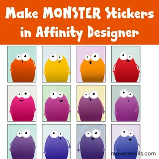 Beginner Affinity Designer iPad Tutorial - Make Monster Stickers - Make Breaks