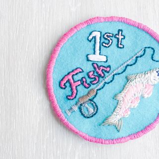 DIY Embroidery Patches "Merit Badges" - Ivy's First Fish Patch! - Making Things is Awesome