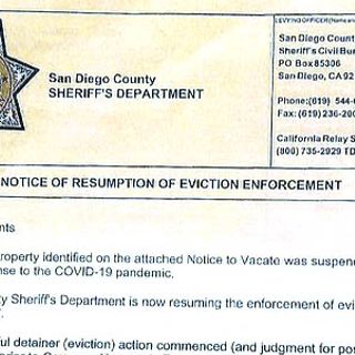 San Diego Sheriff Halts Evictions, Hours After They Were Set To Resume